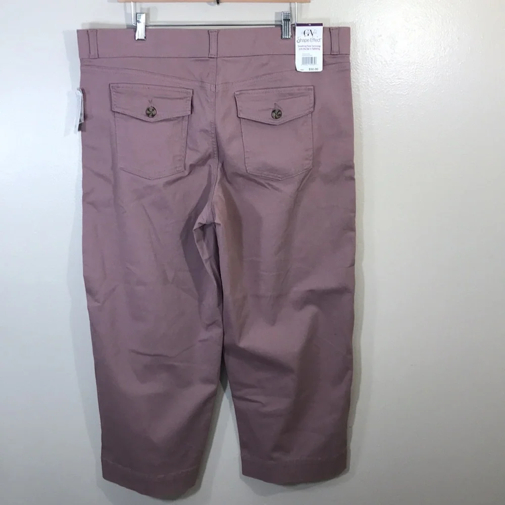 NEW Gloria Vanderbilt Amanda Shape Effect High Rise Wide‎ Leg Cropped Pants